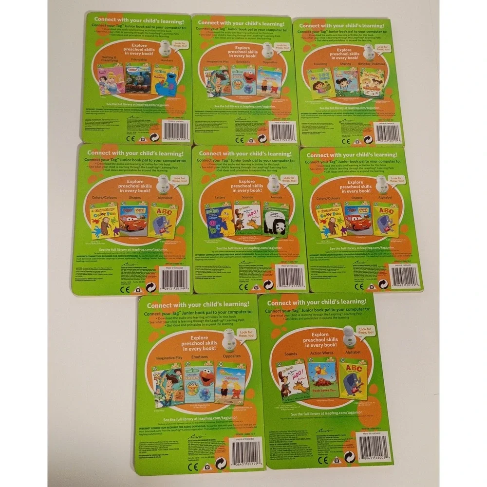 LeapFrog Tag Junior Set of 8 Books Short Vowels Set Plus If I Were, No Reader
